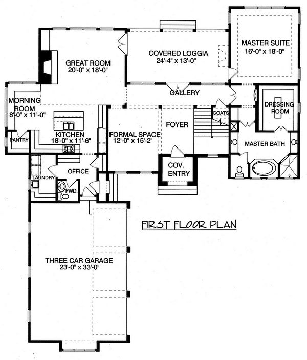Craftsman Floor Plan - Main Floor Plan #413-856