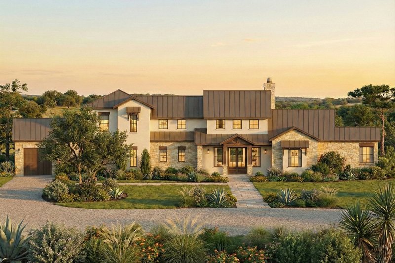 Architectural House Design - Country Exterior - Front Elevation Plan #80-196