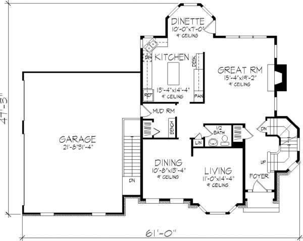 House Plan Design - European Floor Plan - Main Floor Plan #320-147