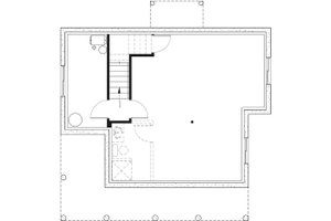 Floor Plan - Lower Floor for Cottage House Plan #23-598 - 2 bed, 1.5 bath