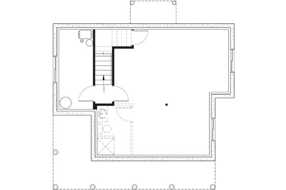 Floor Plan - Lower Floor for Cottage House Plan #23-598 - 2 bed, 1.5 bath
