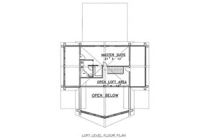 Floor Plan - Upper Floor for Log House Plan #117-503 - 3 bed, 2 bath