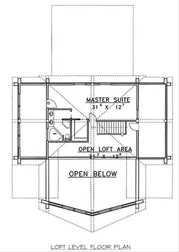 Log Floor Plan - Upper Floor Plan #117-503
