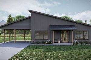 Modern Exterior - Front Elevation Plan #455-466
