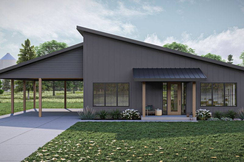 House Blueprint - Modern Exterior - Front Elevation Plan #455-466