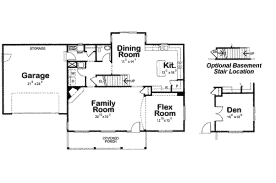 Floor Plan - Main Floor for Traditional House Plan #20-1793 - 4 bed, 3 bath