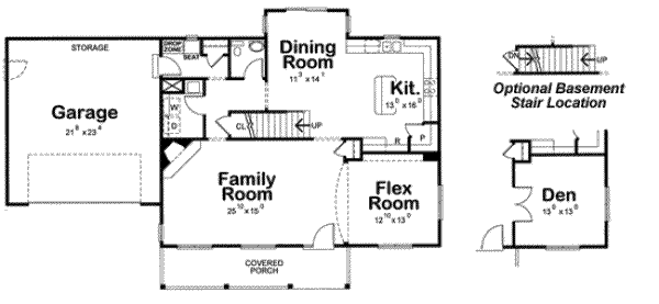 Architectural House Design - Traditional Floor Plan - Main Floor Plan #20-1793