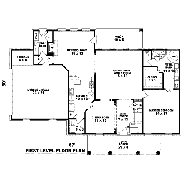 Colonial Floor Plan - Main Floor Plan #81-1486