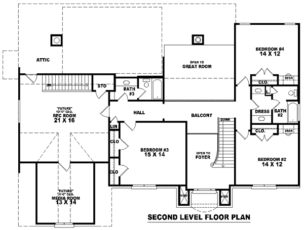 European Floor Plan - Upper Floor Plan #81-1093