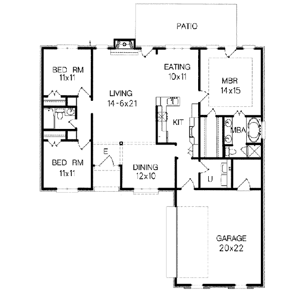 Colonial Floor Plan - Main Floor Plan #15-107