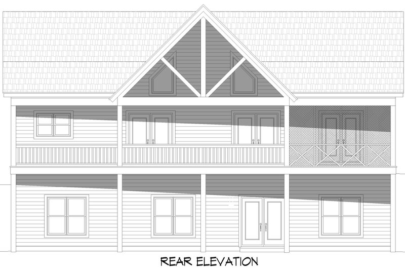 Architectural House Design - Exterior - Rear Elevation for Country House Plan #932-1256 - 5 bed, 3 bath