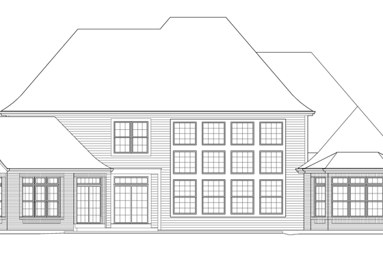 Exterior - Rear Elevation for Tudor House Plan #57-575 - 4 bed, 4.5 bath