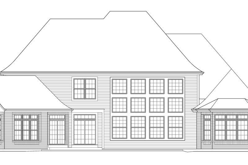 Architectural House Design - Exterior - Rear Elevation for Tudor House Plan #57-575 - 4 bed, 4.5 bath
