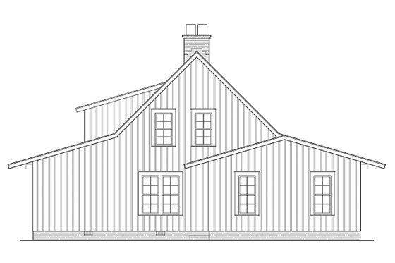Exterior - Rear Elevation for Country House Plan #137-375 - 4 bed, 3 bath