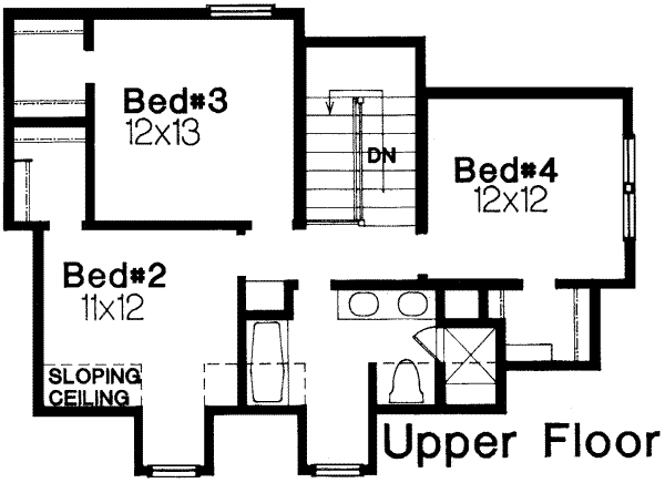 European Floor Plan - Upper Floor Plan #310-142