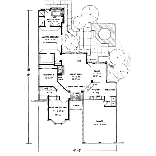 House Design - European Floor Plan - Main Floor Plan #410-223