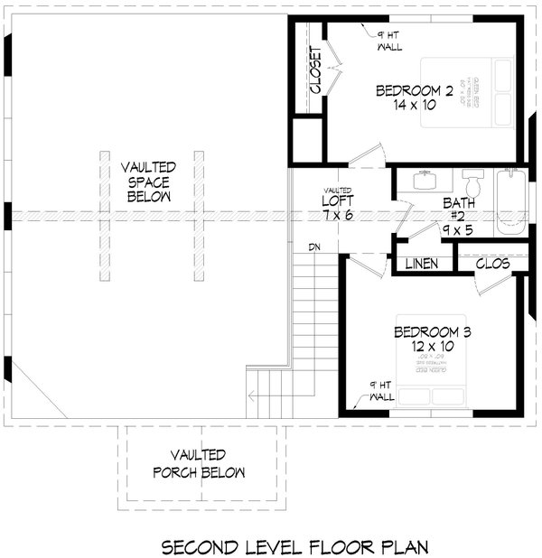 Country Floor Plan - Upper Floor Plan #932-1094