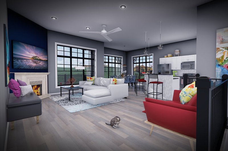 Home Plan - Interior - Family Room for Craftsman House Plan #70-1540 - 2 bed, 2 bath