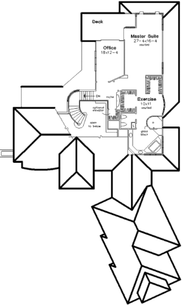 Architectural House Design - Mediterranean Floor Plan - Upper Floor Plan #320-384