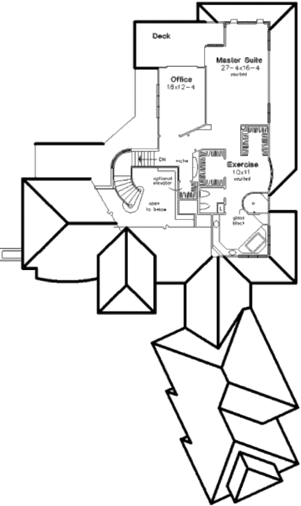 Mediterranean Floor Plan - Upper Floor Plan #320-384