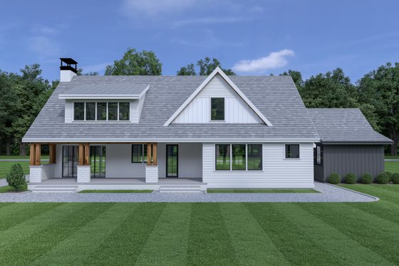 Exterior - Rear Elevation for Cottage House Plan #1070-61 - 4 bed, 3 bath