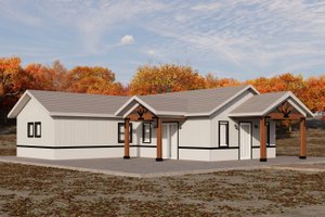 Ranch Exterior - Front Elevation Plan #1106-55