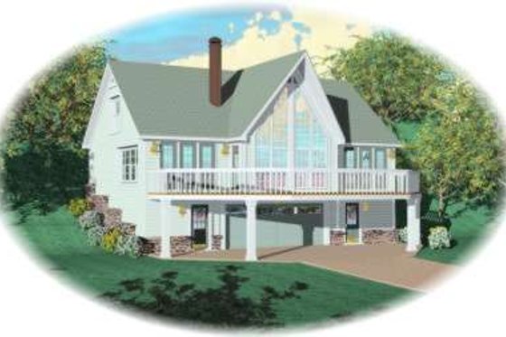 Exterior - Front Elevation for Country House Plan #81-692 - 2 bed, 2 bath