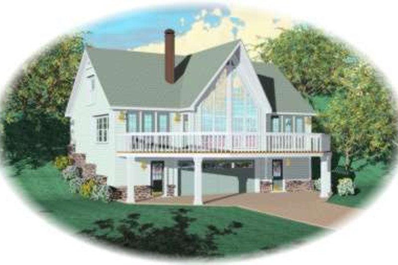 Country Style House Plan - 2 Beds 2 Baths 1280 Sq/Ft Plan #81-692