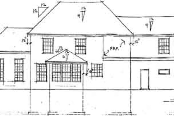 Exterior - Rear Elevation for European House Plan #51-138 - 4 bed, 2.5 bath