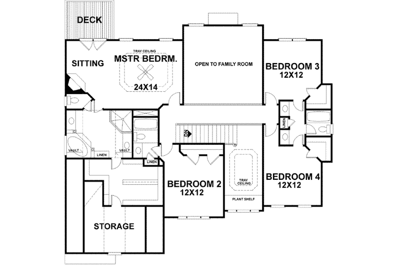 Home Plan - Floor Plan - Upper Floor for European House Plan #56-209 - 5 bed, 4 bath