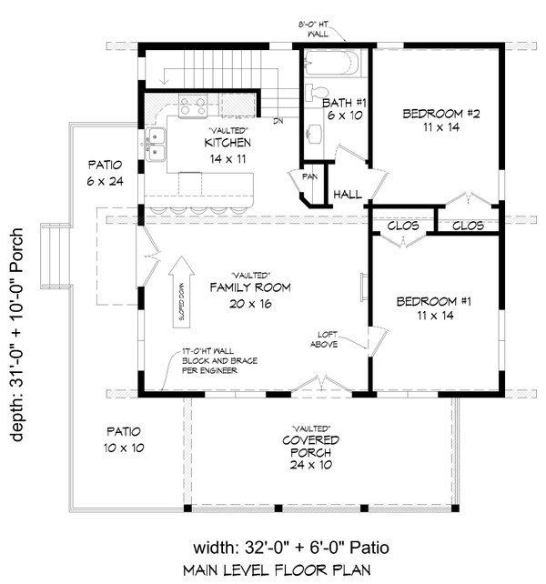 Modern Floor Plan - Main Floor Plan #932-743