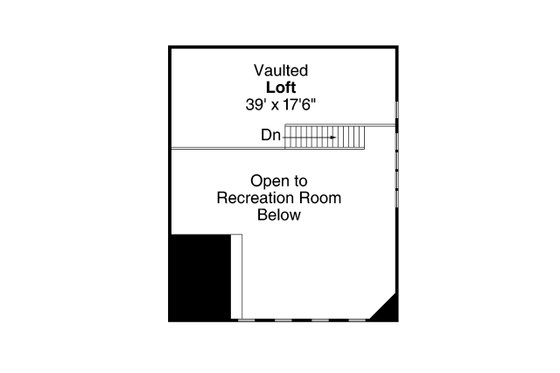 Floor Plan - Upper Floor for Country House Plan #124-991, 1 bath