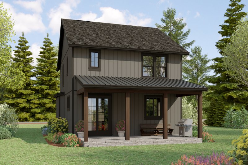 House Design - Exterior - Rear Elevation for Farmhouse House Plan #48-1166 - 3 bed, 2.5 bath