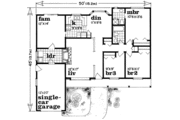 Ranch Style House Plan - 3 Beds 2 Baths 1377 Sq/Ft Plan #47-519 Floor 