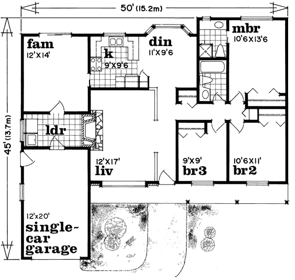 Ranch Floor Plan - Main Floor Plan #47-519