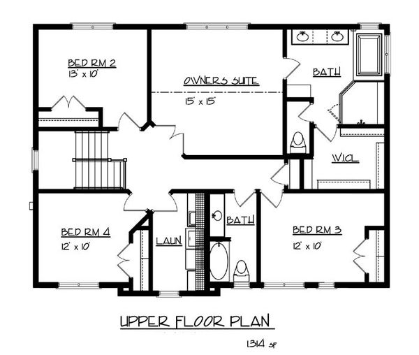 Home Plan - Craftsman Floor Plan - Upper Floor Plan #320-490