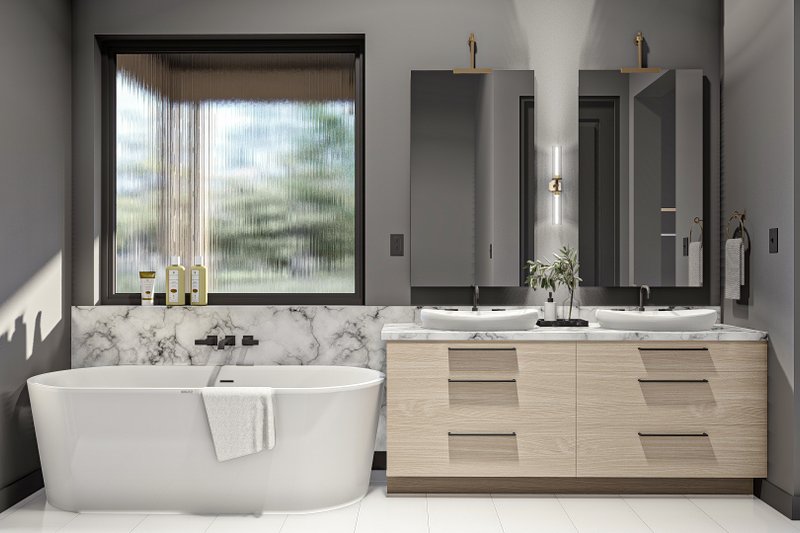 House Blueprint - Interior - Bathroom for Modern House Plan #455-527 - 3 bed, 2.5 bath