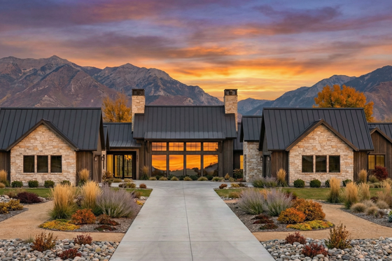 Exterior - Front Elevation 3 for Modern House Plan #1096-172 - 4 bed, 4.5 bath