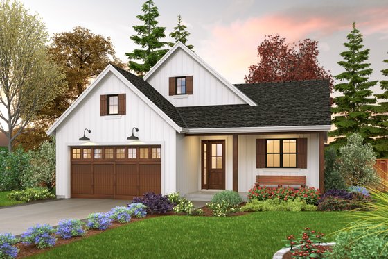 Exterior - Front Elevation for Farmhouse House Plan #48-1031 - 3 bed, 2 bath