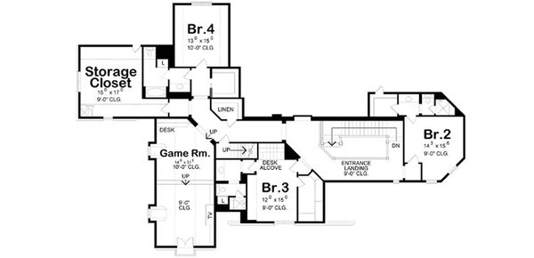 House Plan Design - European Floor Plan - Upper Floor Plan #20-2168