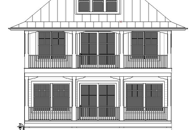 Dream House Plan - Exterior - Rear Elevation for Beach House Plan #901-160 - 5 bed, 4 bath