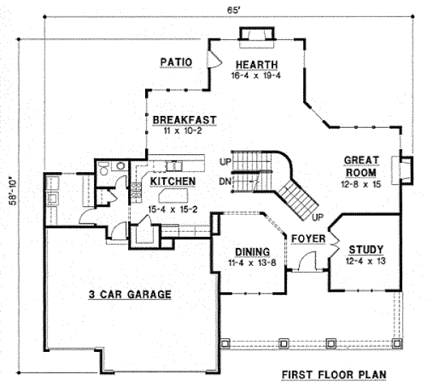 Traditional Floor Plan - Main Floor Plan #67-768