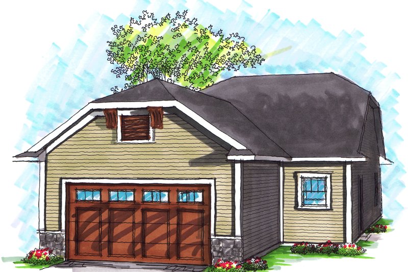 House Plan Design - Exterior - Rear Elevation for Ranch House Plan #70-1024 - 3 bed, 2 bath