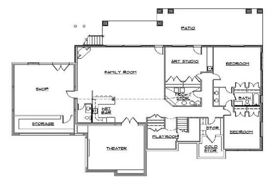Floor Plan - Lower Floor for Traditional House Plan #5-304 - 3 bed, 3.5 bath