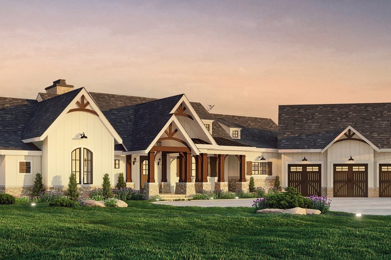 Architectural House Design - Exterior - Front Elevation 4 for Farmhouse House Plan #119-445 - 3 bed, 2.5 bath