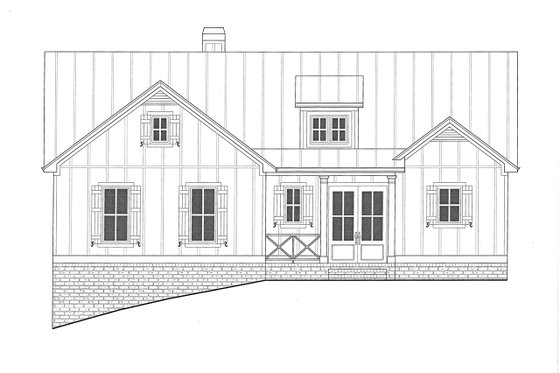 Exterior - Front Elevation 6 for Farmhouse House Plan #437-97 - 3 bed, 3.5 bath