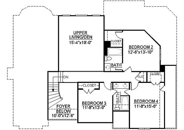 House Design - European Floor Plan - Upper Floor Plan #119-286