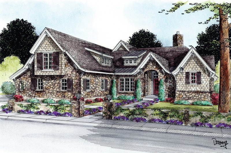 Home Plan - European Exterior - Front Elevation Plan #20-2172