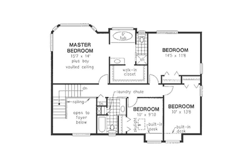 Home Plan - Floor Plan - Upper Floor for Traditional House Plan #18-9118 - 4 bed, 2.5 bath