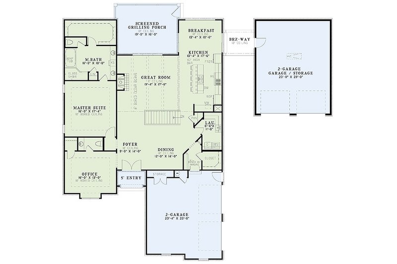 Architectural House Design - Floor Plan - Main Floor for European House Plan #17-2479 - 4 bed, 2.5 bath